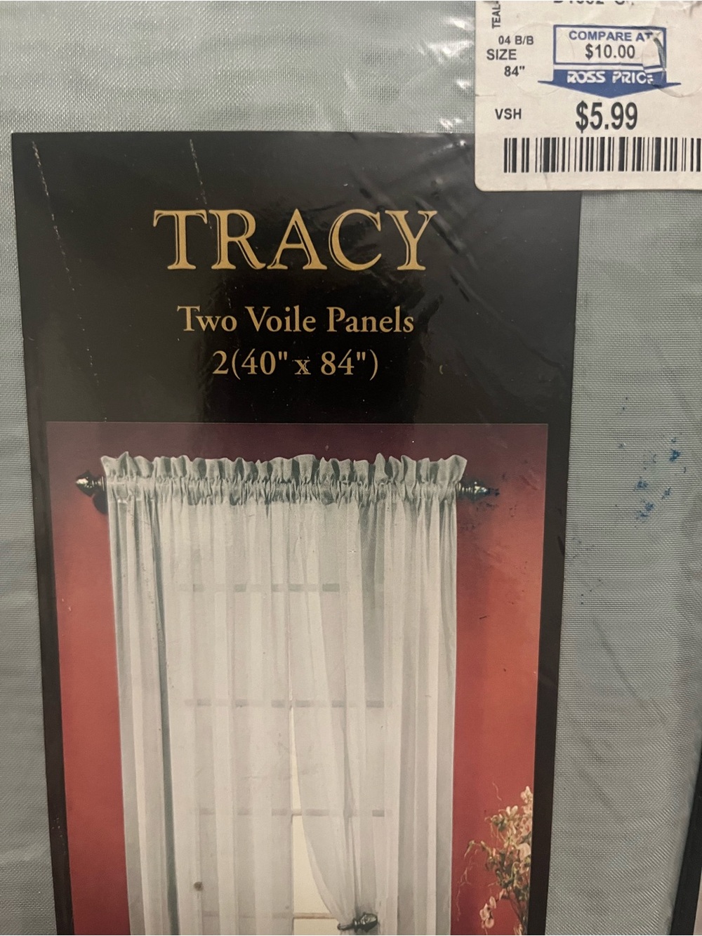 Trac Sheer Voile Curtain Panels in Pale Blue (Set of 2)